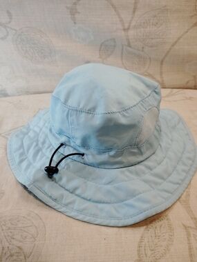 Light Blue Outdoor Bucket Hat with Adjustable Chin Cord